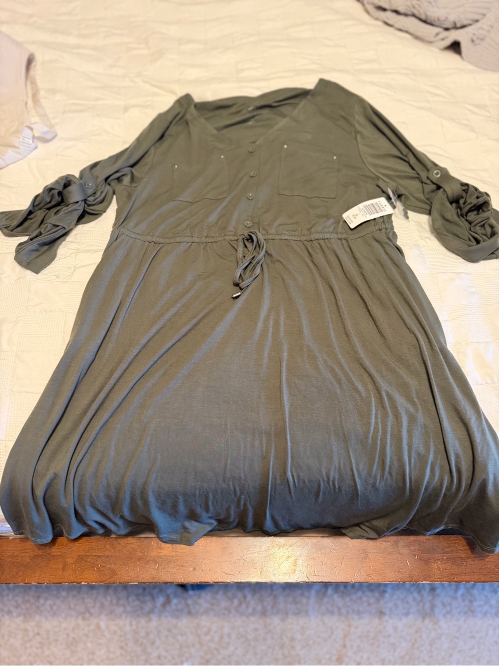 torrid Olive Green Button-Front Midi Dress size 2